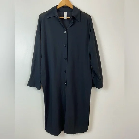 DRYKORN for Beautiful People Tarani Contemporary Cotton Shirt Dress in BLACK - Picture 4 of 10